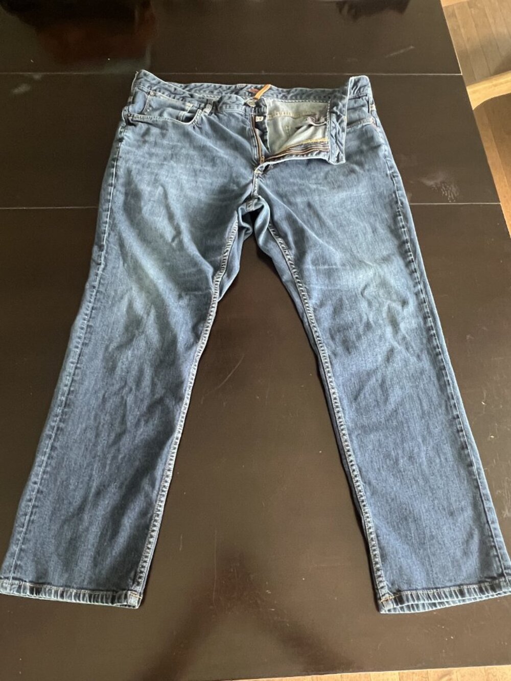 Tommy Bahama “Authentic” Jeans Men’s 42x32 Blue Denim Tencel Stretch 5‑Pocket